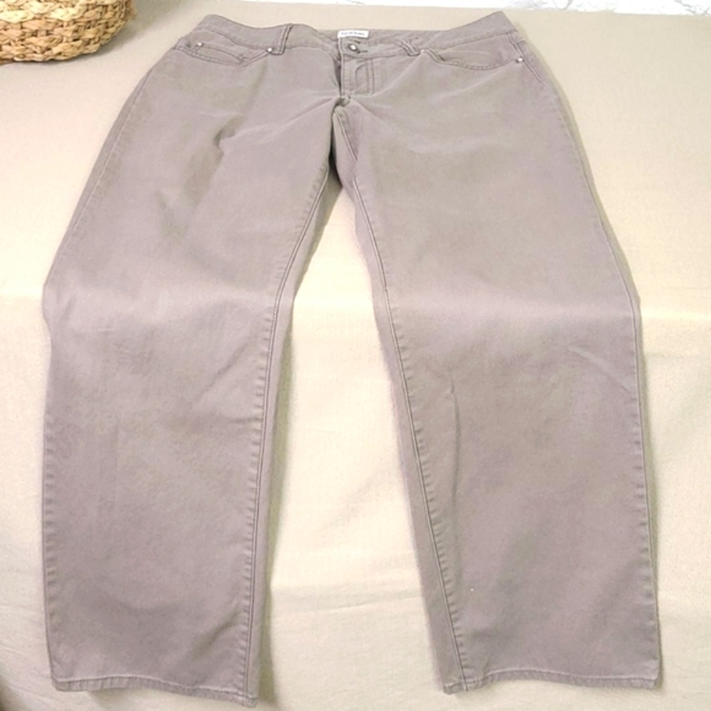 CHICOS GREY/TAN PANTS SZ 1 - Picture 4 of 5